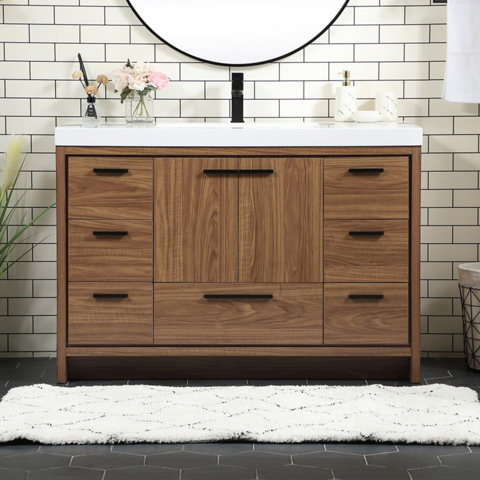 48 Inch Single Bathroom Vanity In Walnut Brown Walnut Brown Finish - KITCHEN & BATH by Joshua Marshal