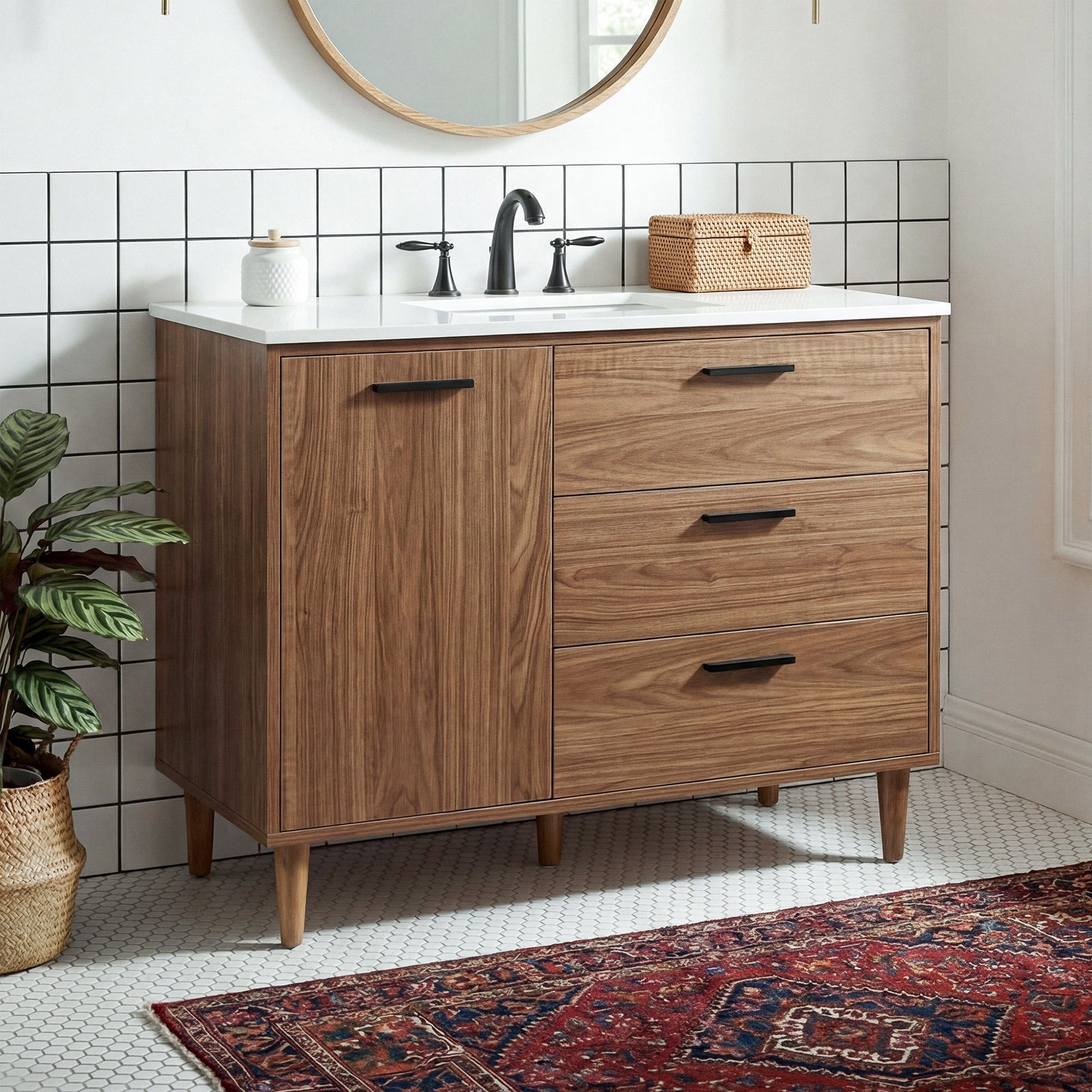 42 Inch Single Bathroom Vanity In Walnut Brown Walnut Brown Finish - KITCHEN & BATH by Joshua Marshal