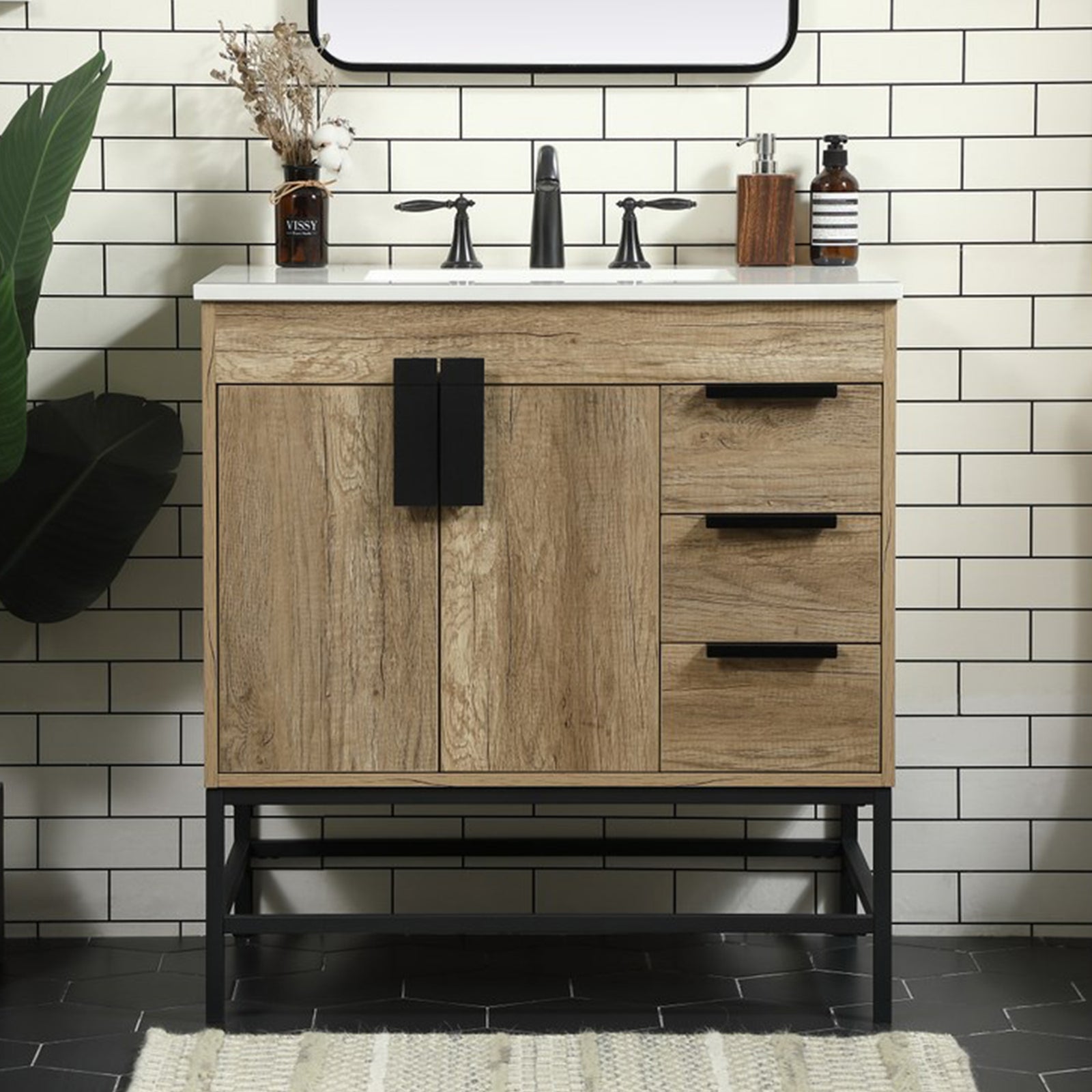 32 Inch Single Bathroom Vanity In Natural Oak Natural Oak Finish - KITCHEN & BATH by Joshua Marshal