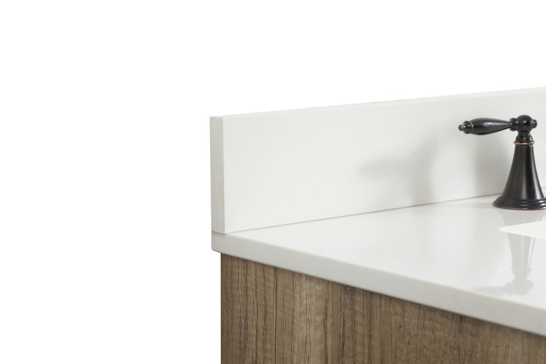 32 Inch Single Bathroom Vanity In Natural Oak With Backsplash - View 6 - Joshua Marshal