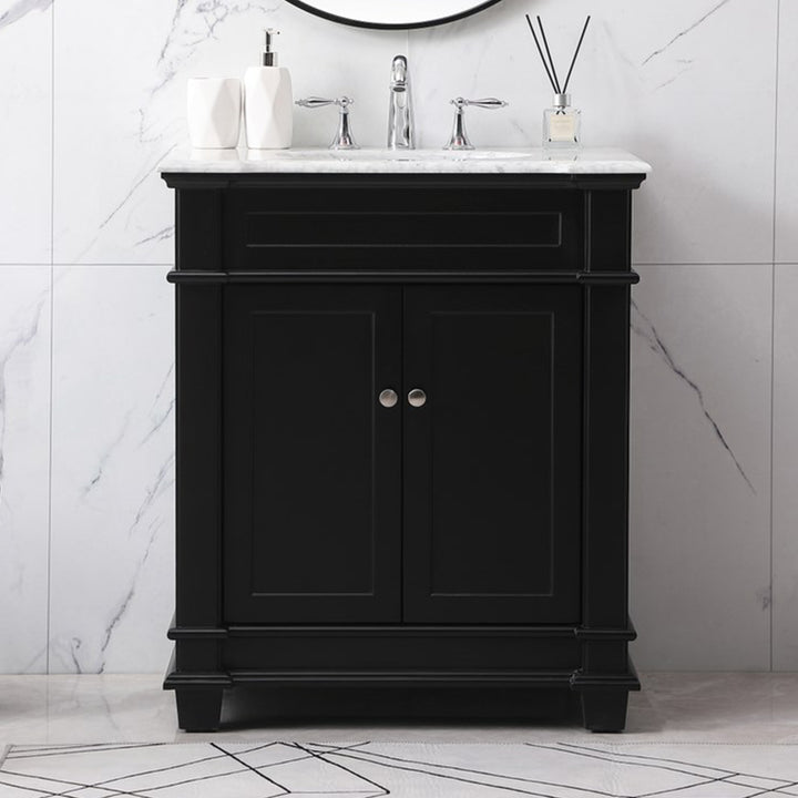 30 Inch Single Bathroom Vanity Set In Black Black Finish - KITCHEN & BATH by Joshua Marshal