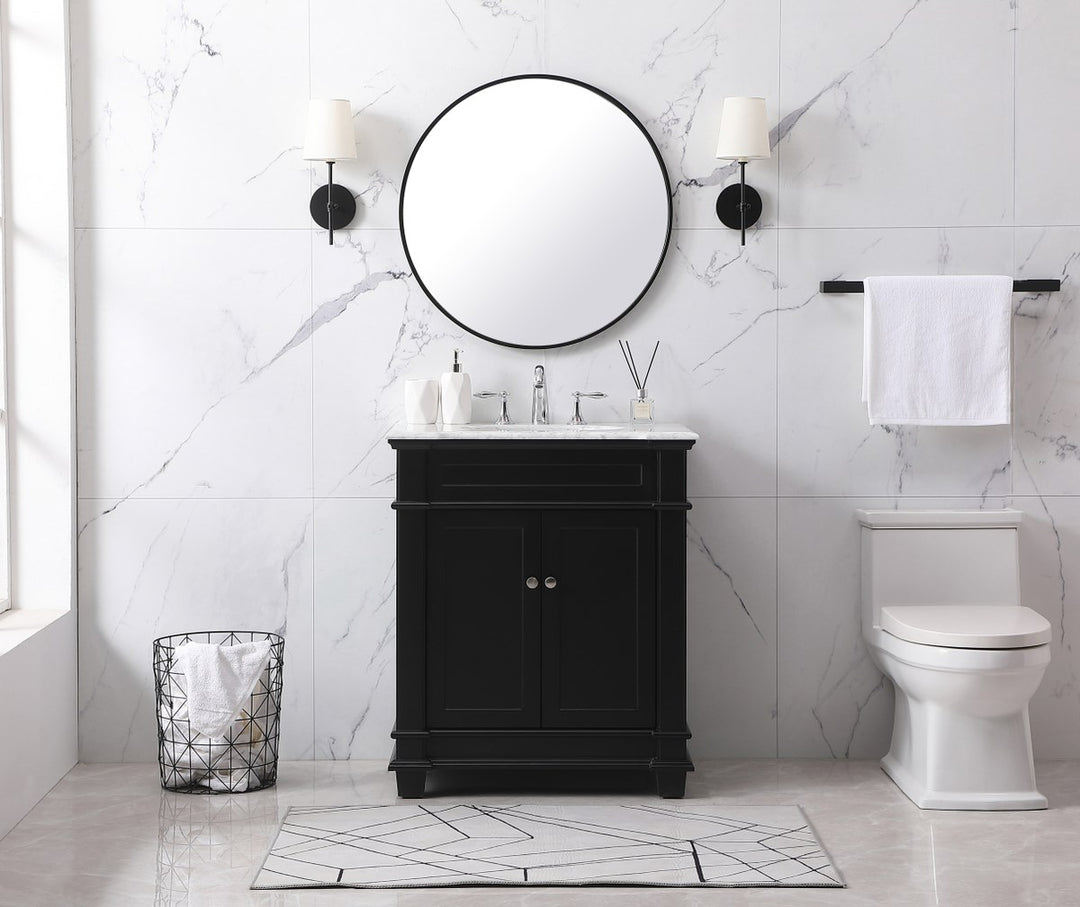 30 Inch Single Bathroom Vanity Set In Black - View 2 - Joshua Marshal