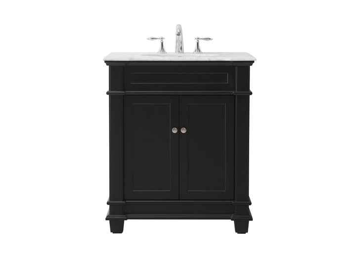 30 Inch Single Bathroom Vanity Set In Black - View 3 - Joshua Marshal