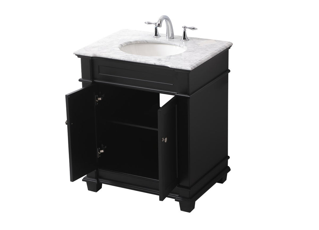 30 Inch Single Bathroom Vanity Set In Black - View 4 - Joshua Marshal