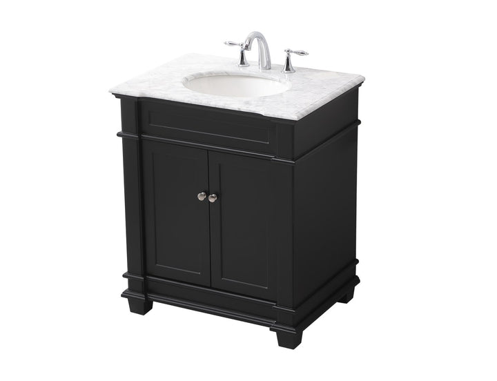 30 Inch Single Bathroom Vanity Set In Black - View 5 - Joshua Marshal