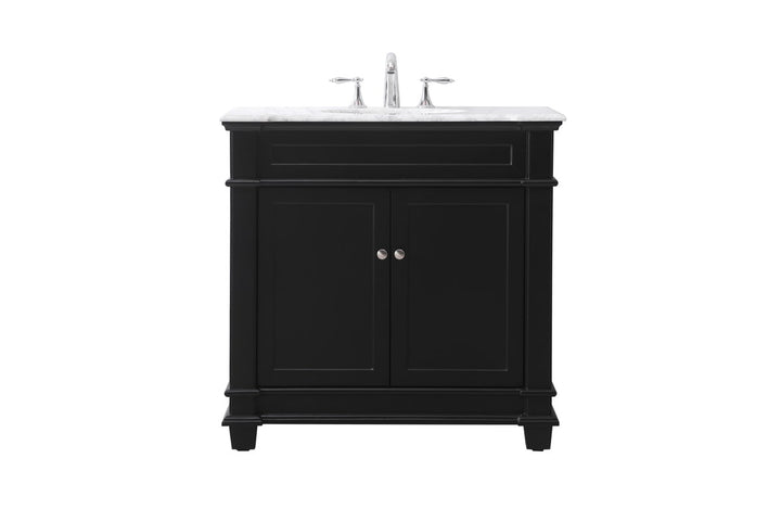 36 Inch Single Bathroom Vanity Set In Black - View 3 - Joshua Marshal