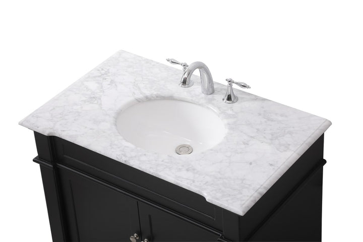 36 Inch Single Bathroom Vanity Set In Black - View 5 - Joshua Marshal