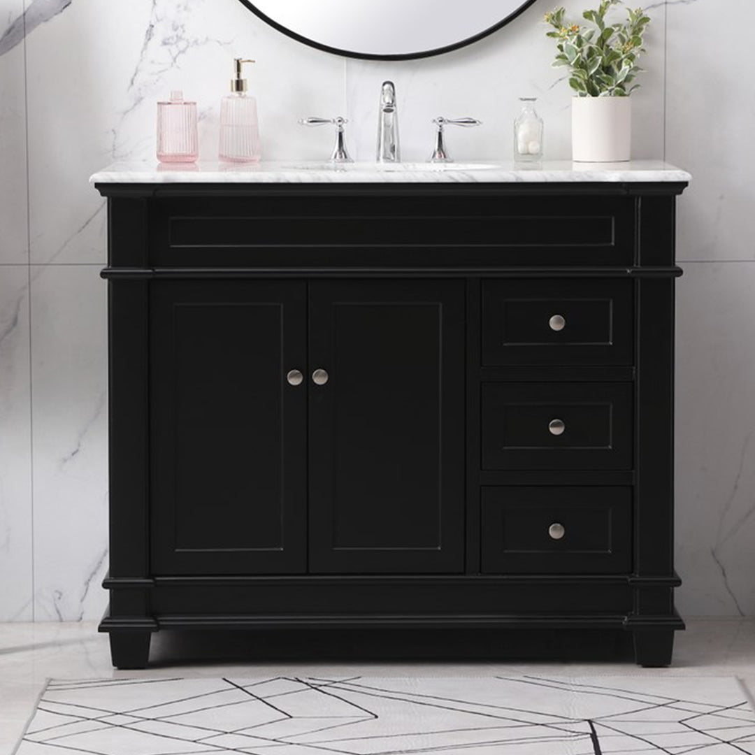 42 Inch Single Bathroom Vanity Set In Black Black Finish - KITCHEN & BATH by Joshua Marshal