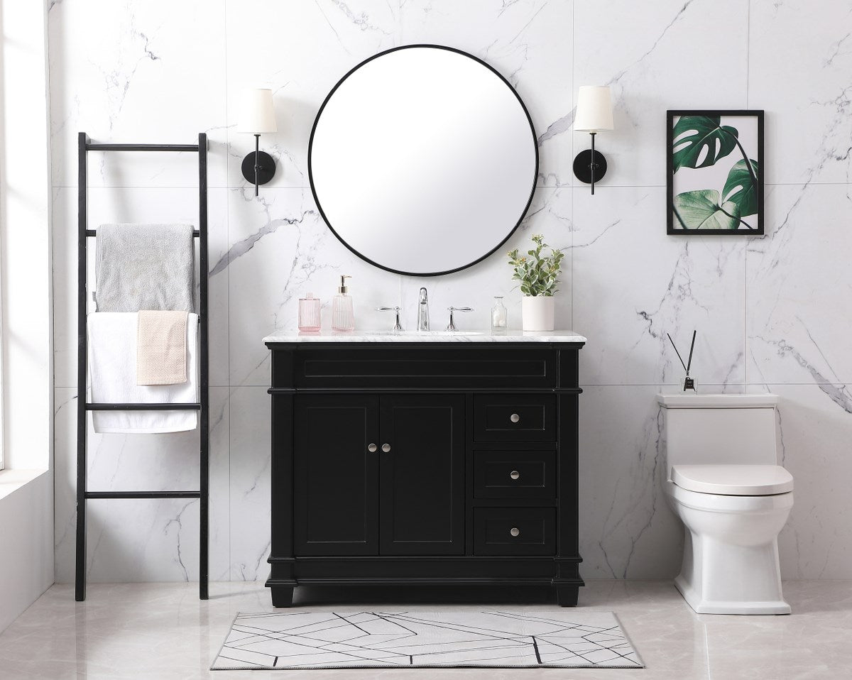 42 Inch Single Bathroom Vanity Set In Black - View 2 - Joshua Marshal