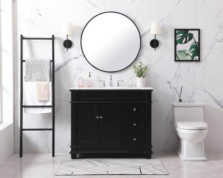 42 Inch Single Bathroom Vanity Set In Black - View 2 - Joshua Marshal