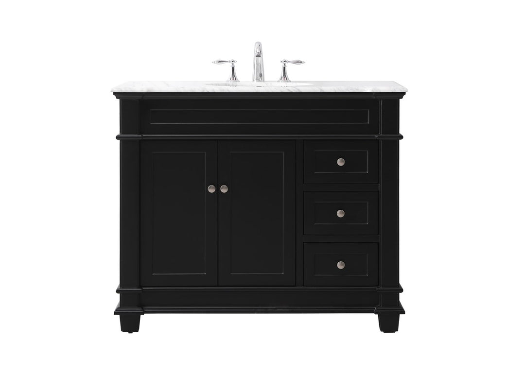 42 Inch Single Bathroom Vanity Set In Black - View 3 - Joshua Marshal