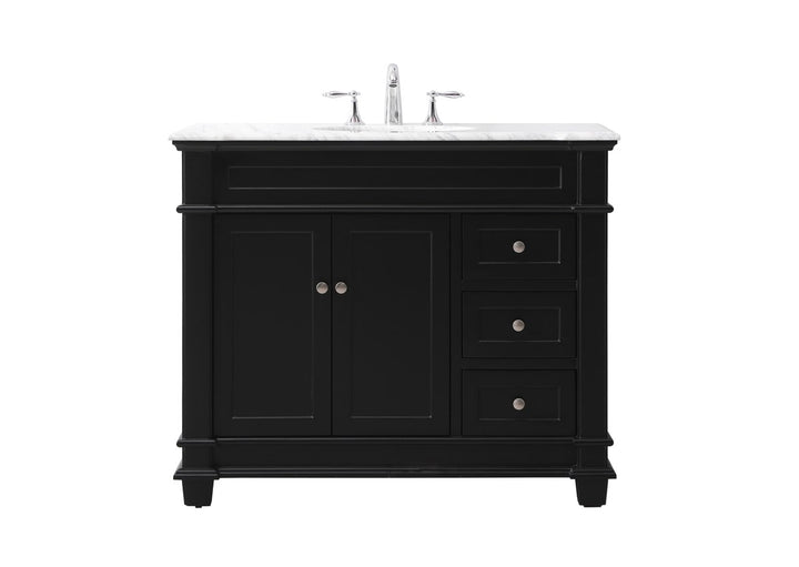 42 Inch Single Bathroom Vanity Set In Black - View 3 - Joshua Marshal