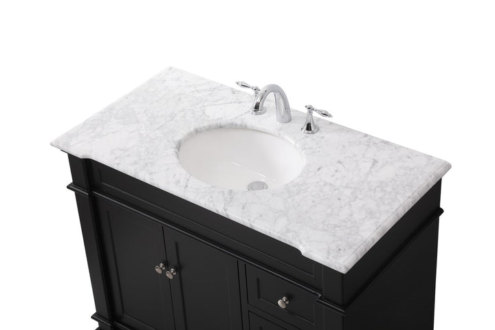 42 Inch Single Bathroom Vanity Set In Black - View 5 - Joshua Marshal