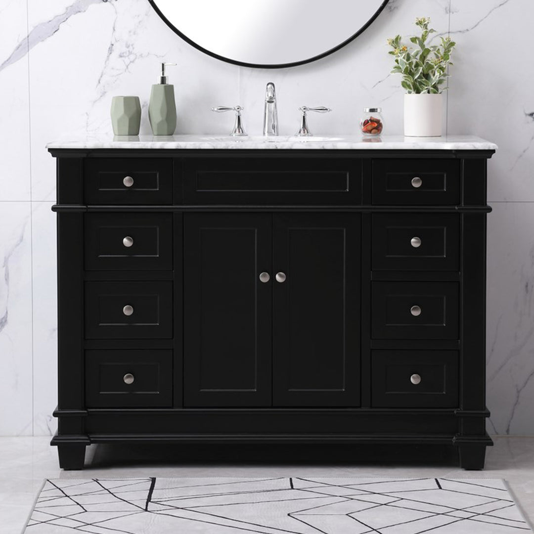 48 Inch Single Bathroom Vanity Set In Black Black Finish - KITCHEN & BATH by Joshua Marshal