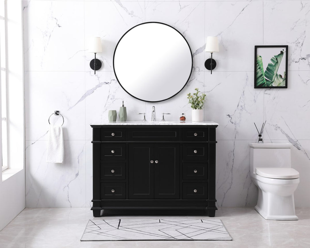 48 Inch Single Bathroom Vanity Set In Black - View 2 - Joshua Marshal