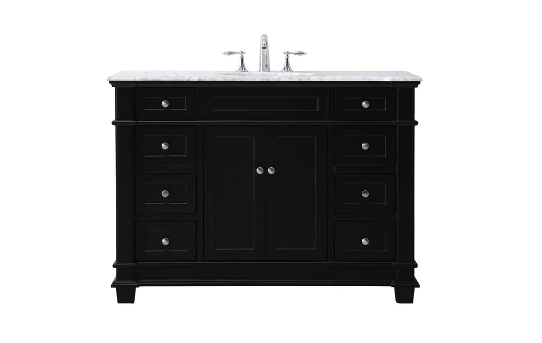 48 Inch Single Bathroom Vanity Set In Black - View 3 - Joshua Marshal