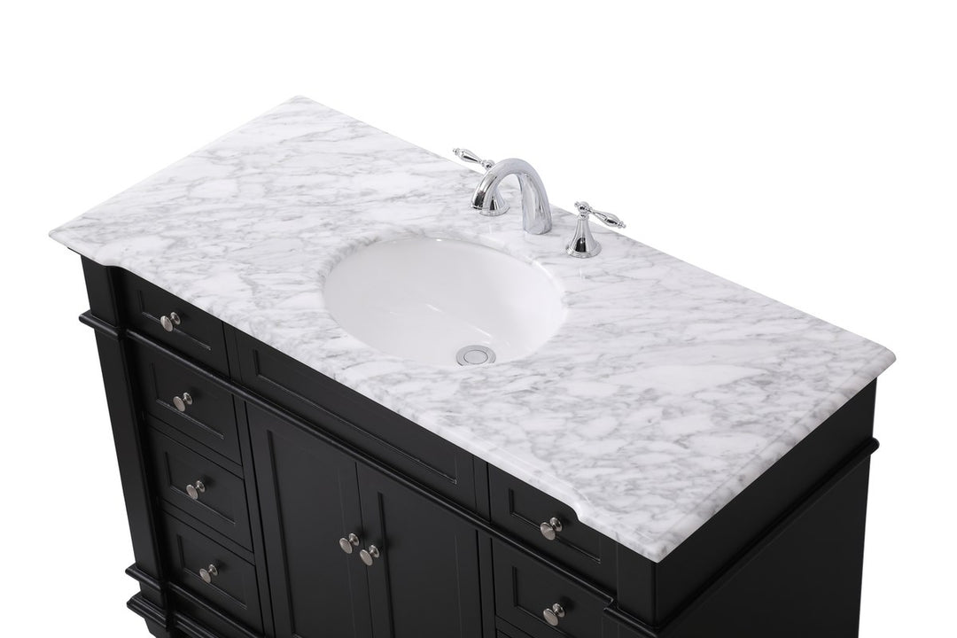 48 Inch Single Bathroom Vanity Set In Black - View 5 - Joshua Marshal