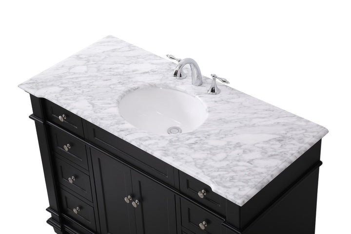 48 Inch Single Bathroom Vanity Set In Black - View 5 - Joshua Marshal