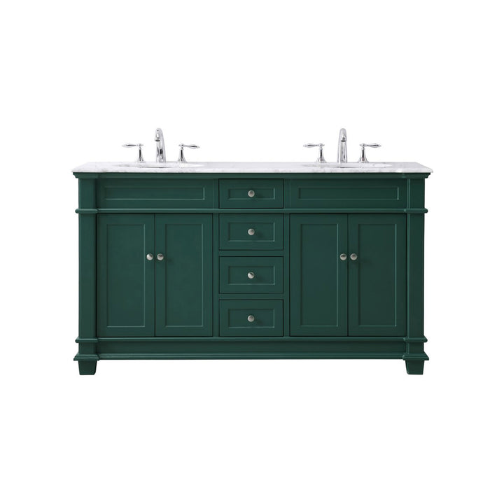 60 Inch Double Bathroom Vanity Set In Black - View 3 - Joshua Marshal