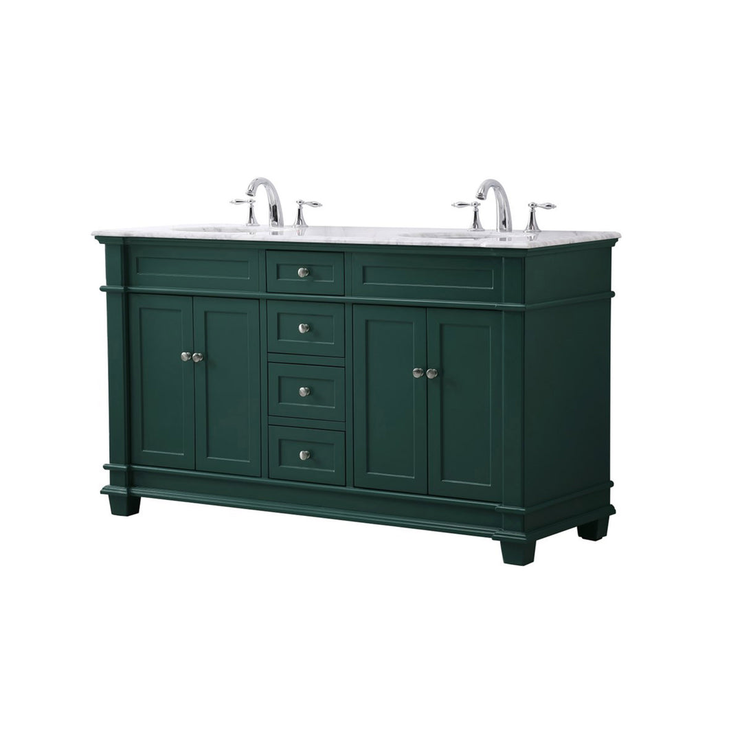 60 Inch Double Bathroom Vanity Set In Black - View 4 - Joshua Marshal