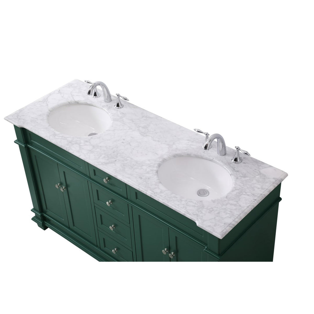 60 Inch Double Bathroom Vanity Set In Black - View 6 - Joshua Marshal