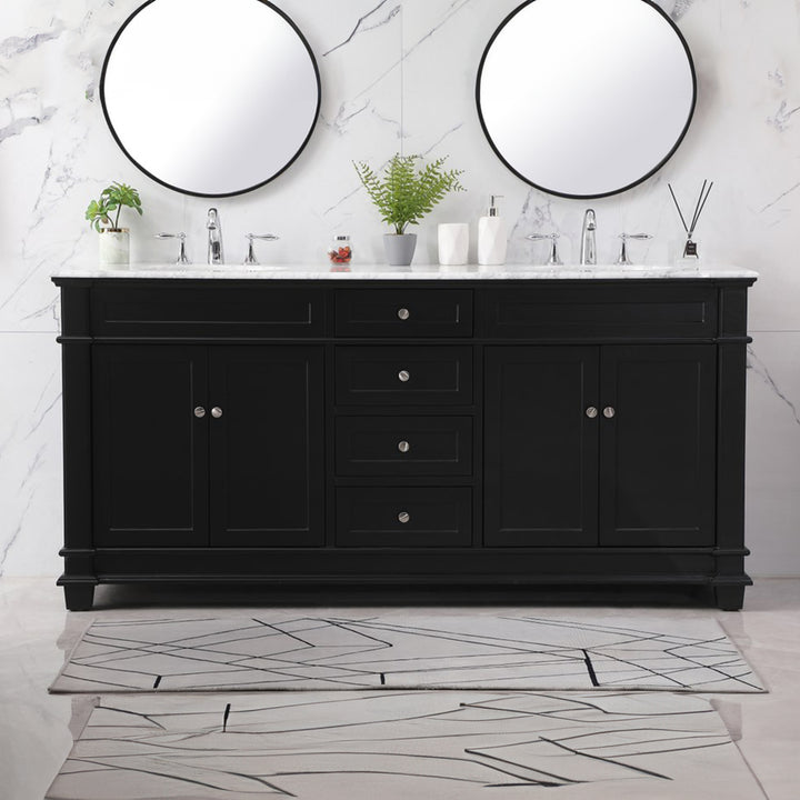 72 Inch Double Bathroom Vanity Set In Black Black Finish - KITCHEN & BATH by Joshua Marshal