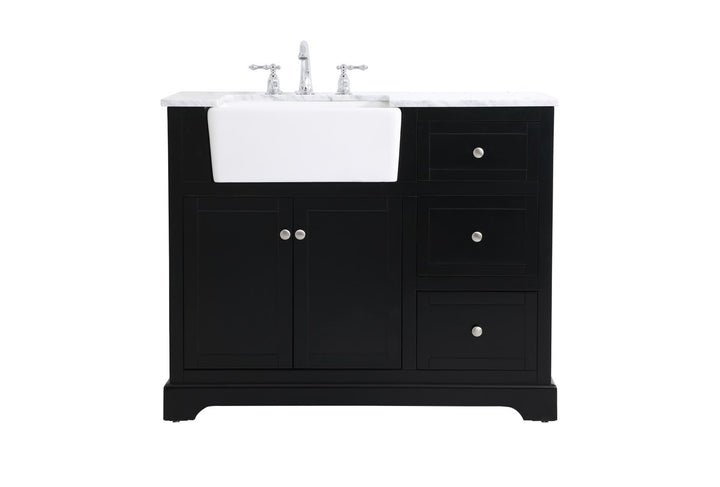 42 Inch Single Bathroom Vanity In Black - View 3 - Joshua Marshal