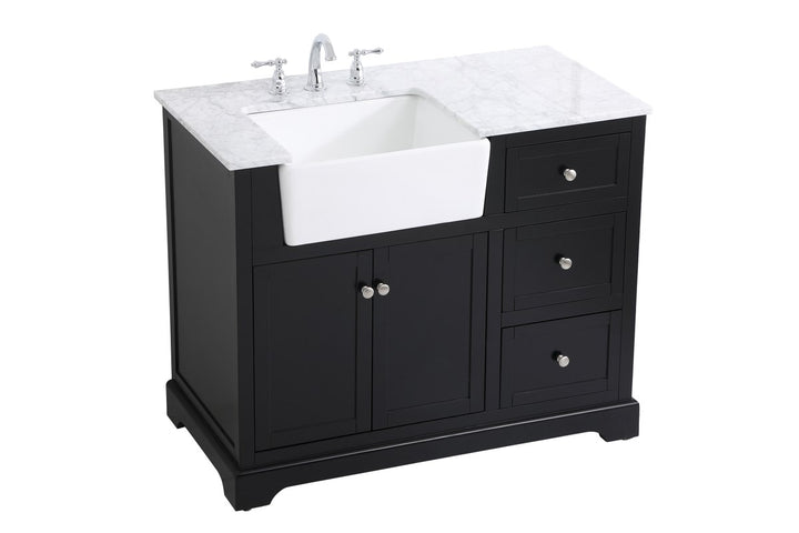 42 Inch Single Bathroom Vanity In Black - View 4 - Joshua Marshal