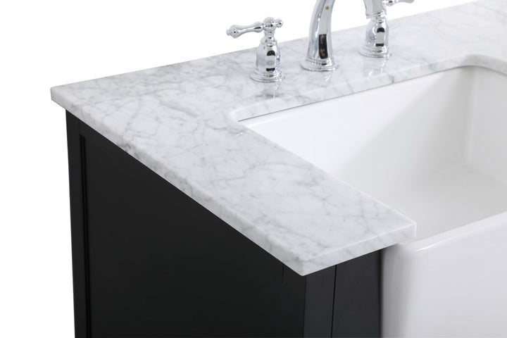 42 Inch Single Bathroom Vanity In Black - View 5 - Joshua Marshal