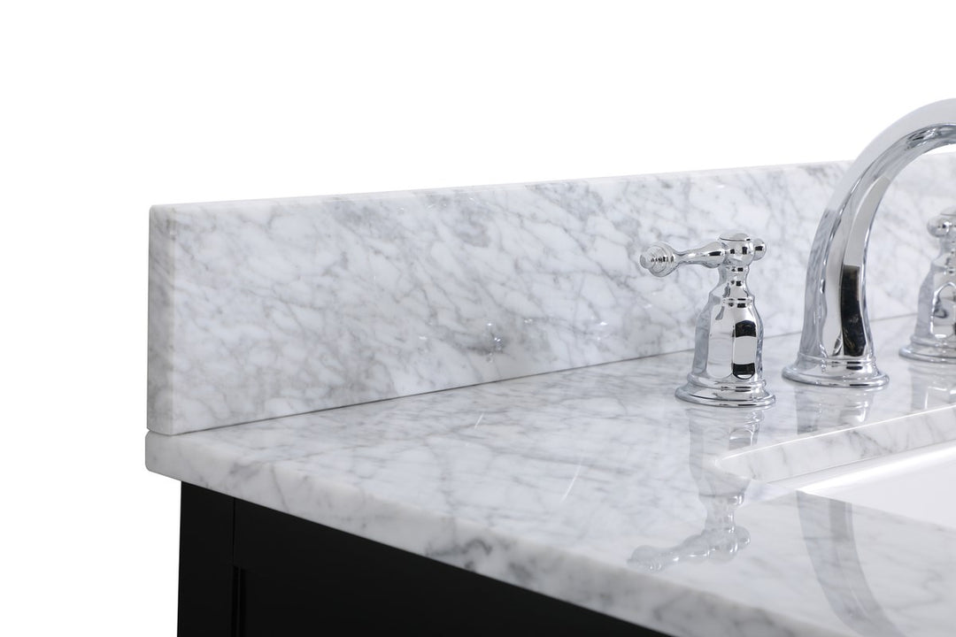 42 Inch Single Bathroom Vanity In Black With Backsplash - View 6 - Joshua Marshal