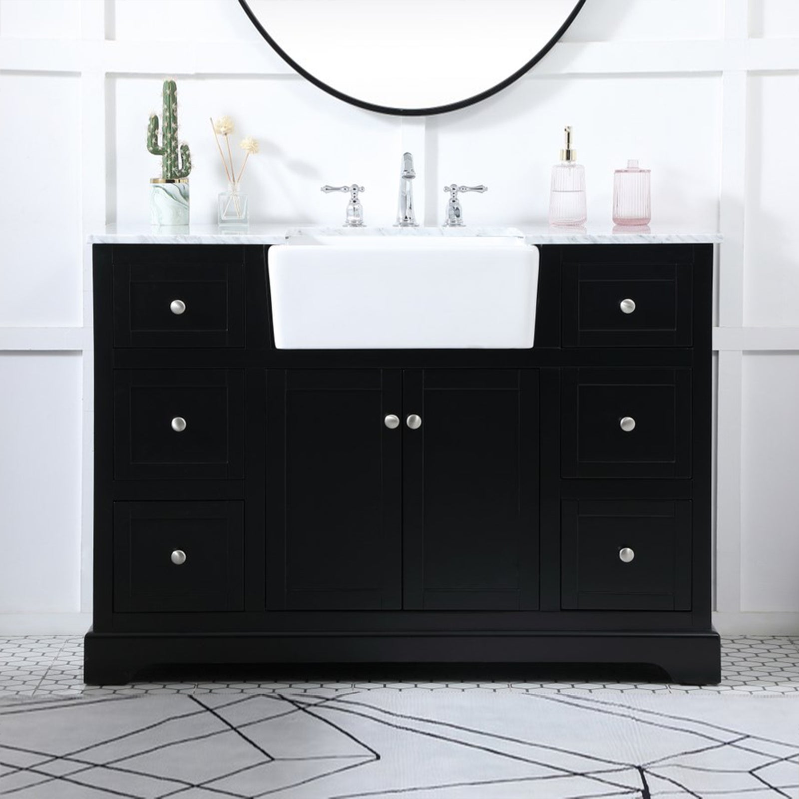 48 Inch Single Bathroom Vanity In Black Black Finish - KITCHEN & BATH by Joshua Marshal