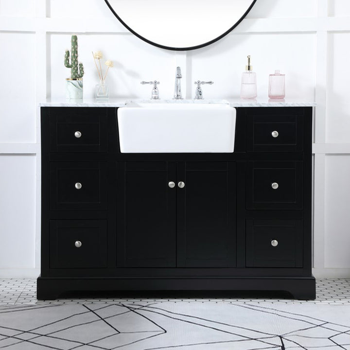 48 Inch Single Bathroom Vanity In Black Black Finish - KITCHEN & BATH by Joshua Marshal