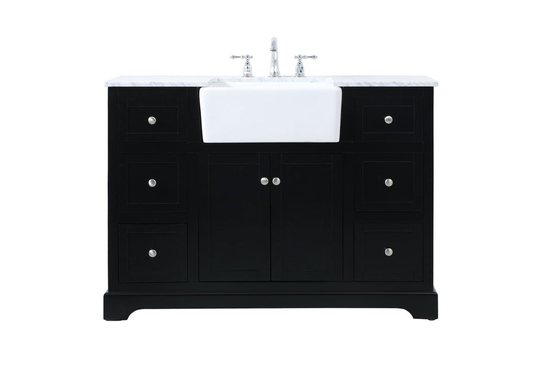 48 Inch Single Bathroom Vanity In Black - View 3 - Joshua Marshal