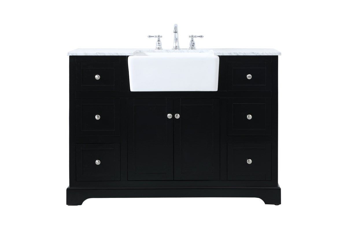 48 Inch Single Bathroom Vanity In Black - View 3 - Joshua Marshal