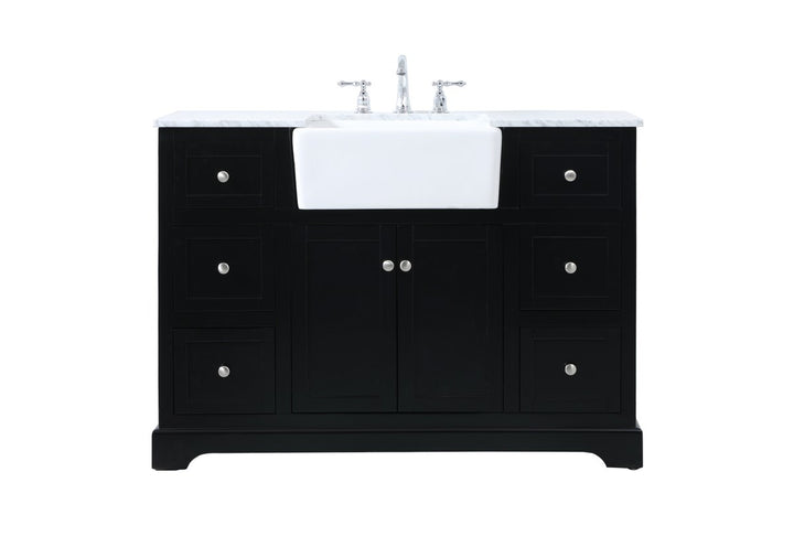 48 Inch Single Bathroom Vanity In Black - View 3 - Joshua Marshal
