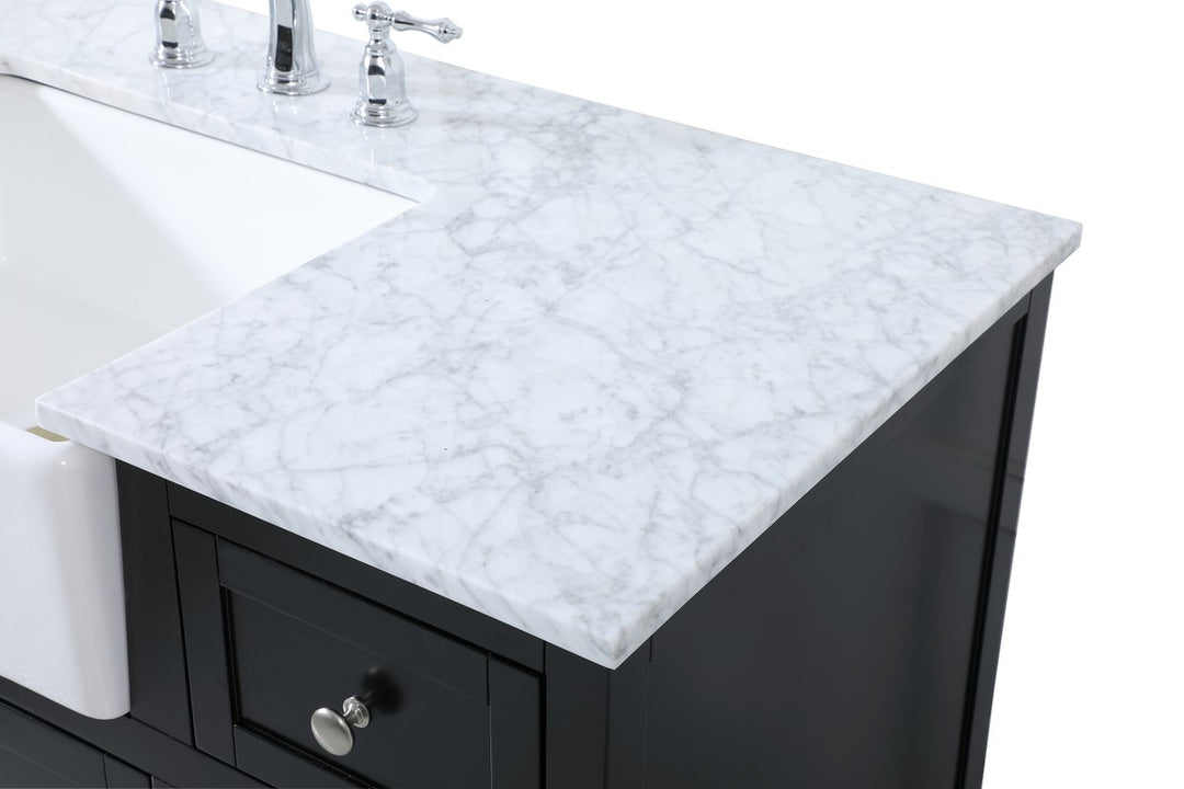 48 Inch Single Bathroom Vanity In Black - View 6 - Joshua Marshal