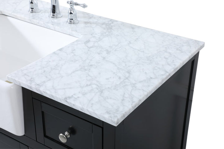 48 Inch Single Bathroom Vanity In Black - View 6 - Joshua Marshal
