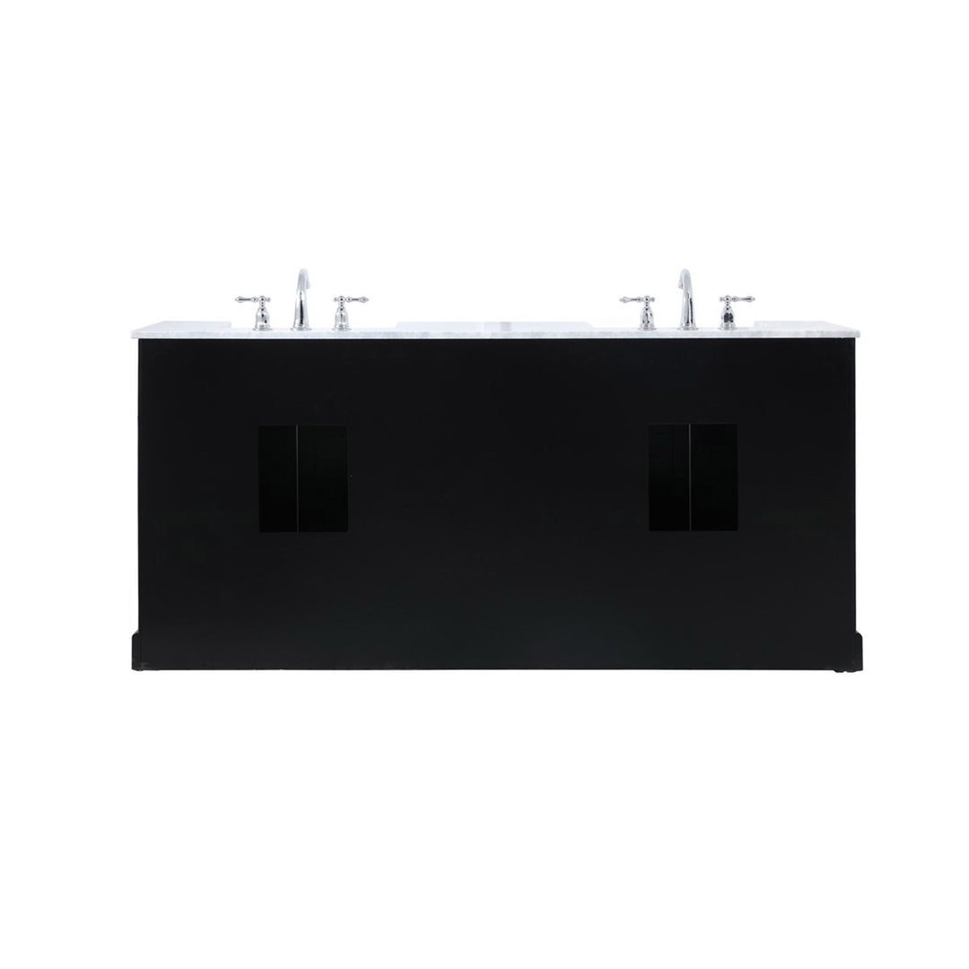 72 Inch Double Bathroom Vanity In Black - View 6 - Joshua Marshal