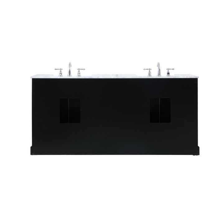 72 Inch Double Bathroom Vanity In Black - View 6 - Joshua Marshal