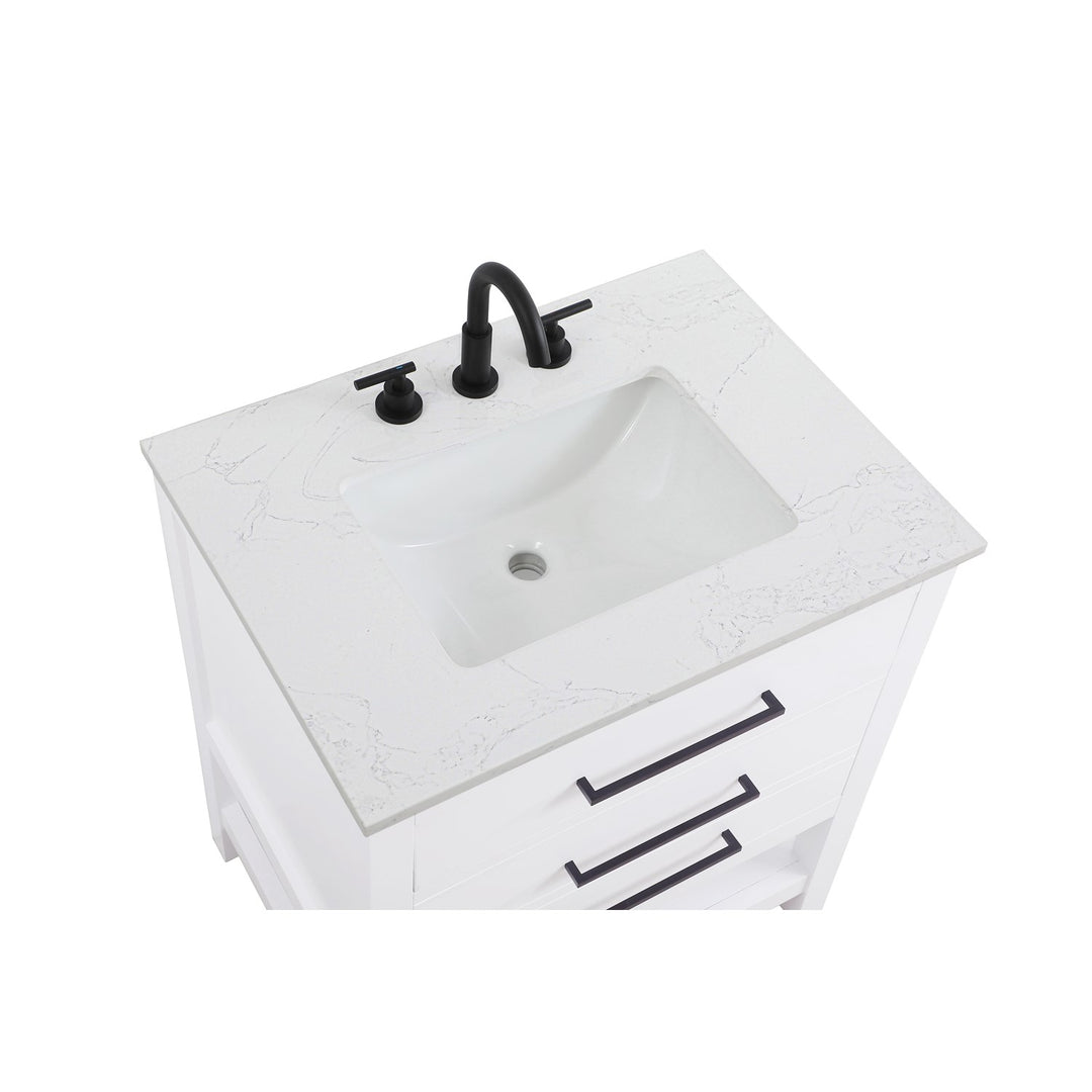 30 Inch Single Bathroom Vanity In White - View 4 - Joshua Marshal