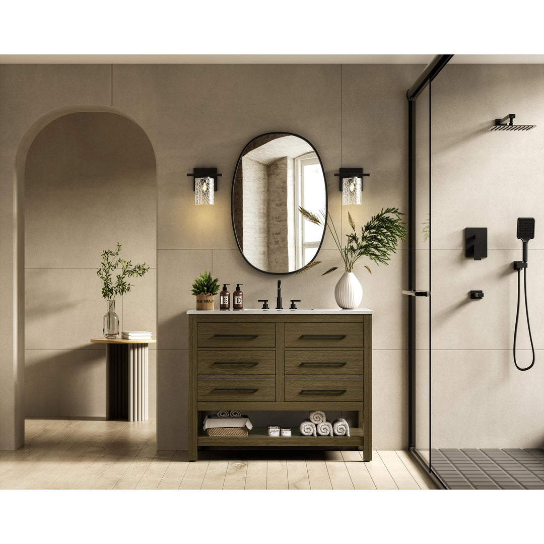 42 Inch Single Bathroom Vanity In Chestnut Brown - View 2 - Joshua Marshal