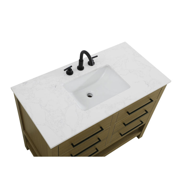 42 Inch Single Bathroom Vanity In Chestnut Brown - View 5 - Joshua Marshal