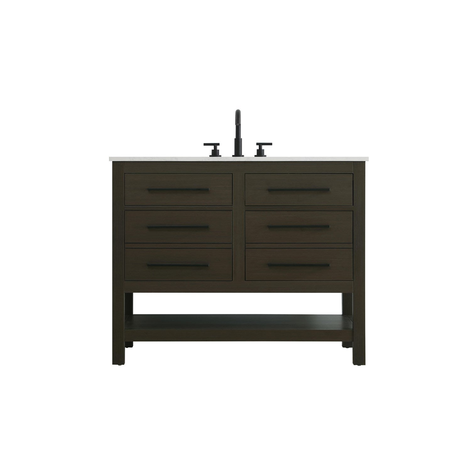 42 Inch Single Bathroom Vanity In Mocha Brown - View 3 - Joshua Marshal