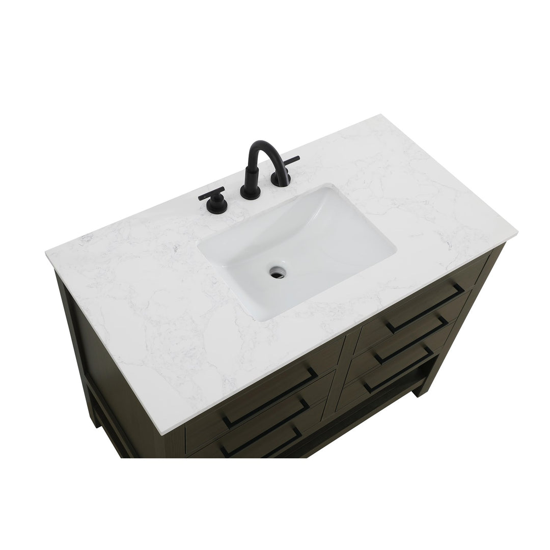 42 Inch Single Bathroom Vanity In Mocha Brown - View 5 - Joshua Marshal