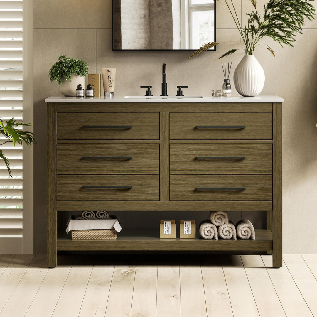 48 Inch Single Bathroom Vanity In Chestnut Brown Chestnut Brown Finish - KITCHEN & BATH by Joshua Marshal