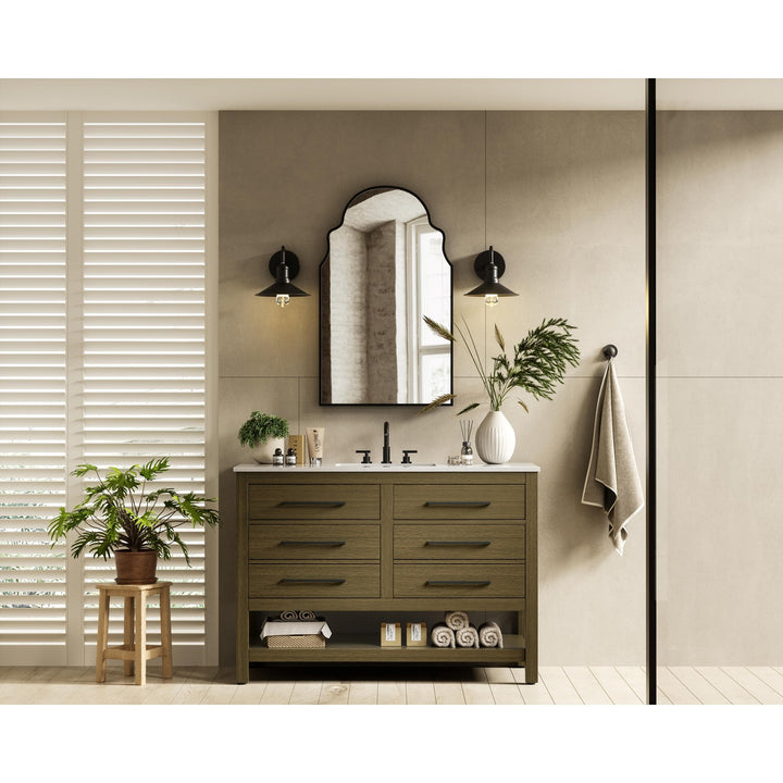 48 Inch Single Bathroom Vanity In Chestnut Brown - View 2 - Joshua Marshal