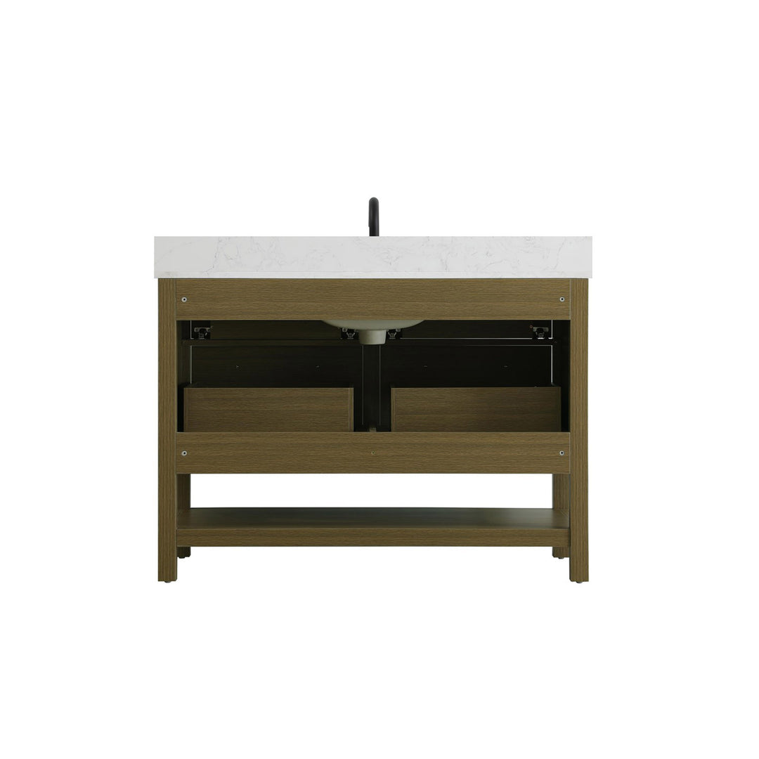 48 Inch Single Bathroom Vanity In Chestnut Brown With Backsplash - View 6 - Joshua Marshal