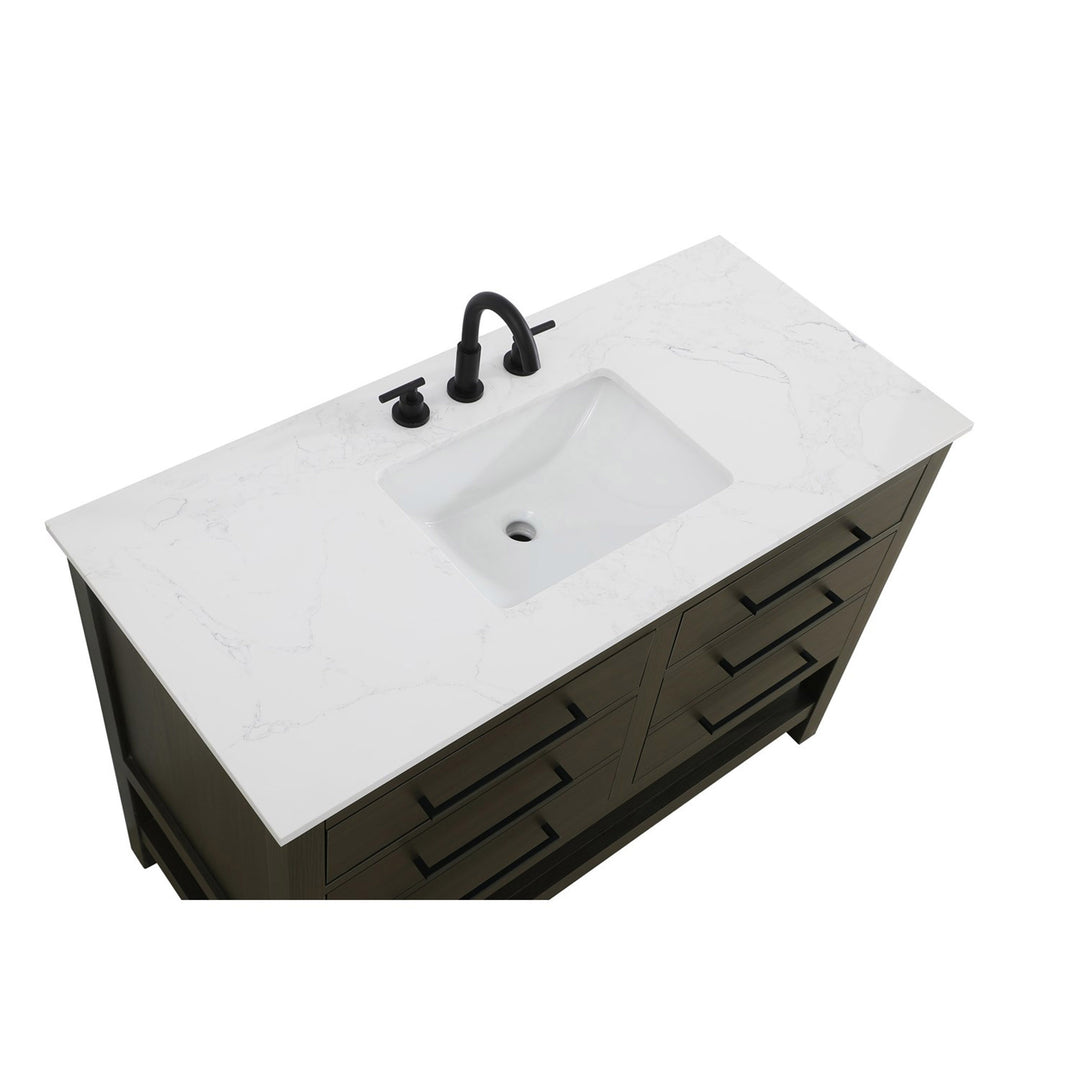 48 Inch Single Bathroom Vanity In Mocha Brown - View 5 - Joshua Marshal