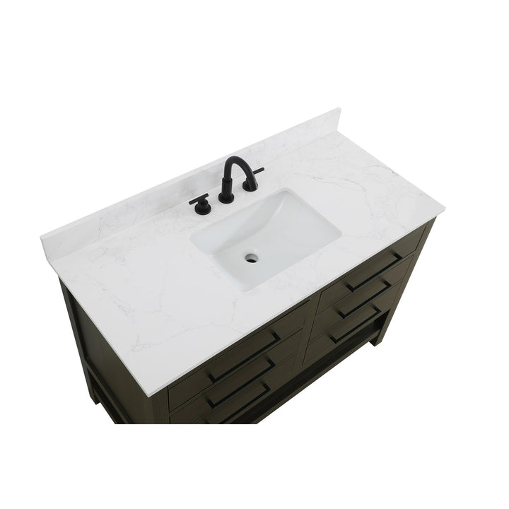 48 Inch Single Bathroom Vanity In Mocha Brown With Backsplash - View 5 - Joshua Marshal