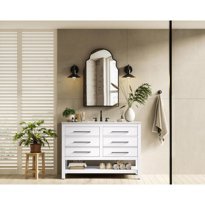 48 Inch Single Bathroom Vanity In White - View 2 - Joshua Marshal